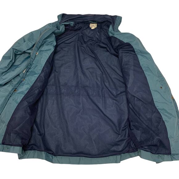 Vintage GAP Windbraker Coat Men S Teal Soft Shell Mesh Liner Full Zip 4 Pockets - Picture 5 of 12